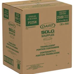 Dart P325N 3.25 oz. Polystyrene Portion Cups - Translucent (2500/Carton)