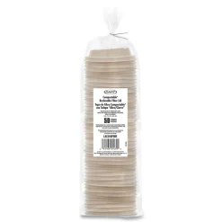 Dart ProPlanet Seal Molded Fiber Lids for Paper Cups Fits 10 oz. to 24 oz. Hot Cups - Tan (1000/Carton)
