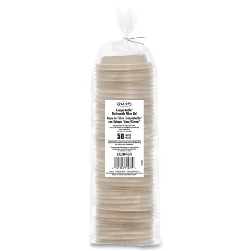 Dart ProPlanet Seal Molded Fiber Lids for Paper Cups Fits 10 oz. to 24 oz. Hot Cups - Tan (1000/Carton)