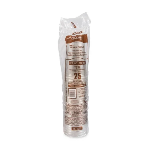 Dart TC32 32 oz. Ultra Clear PETE Cold Cups - Clear (300/Carton)
