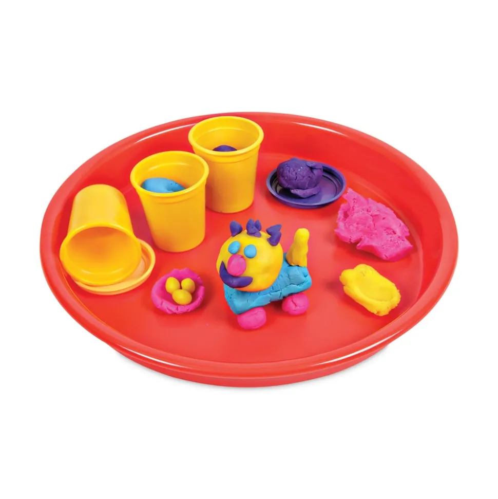 Deflecto 13 in. Diameter Little Artist Antimicrobial Craft Tray - Red