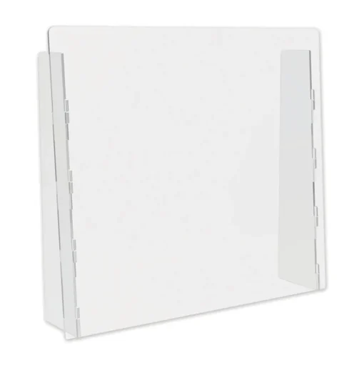 Deflecto 27 in. x 6 in. x 23.75 in. Acrylic Counter Top Barrier with Full Shield - Clear (2/Carton)