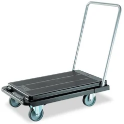 Deflecto 300 lb Capacity 21 x 32.5 x 37.5 Heavy-Duty Platform Cart - Black
