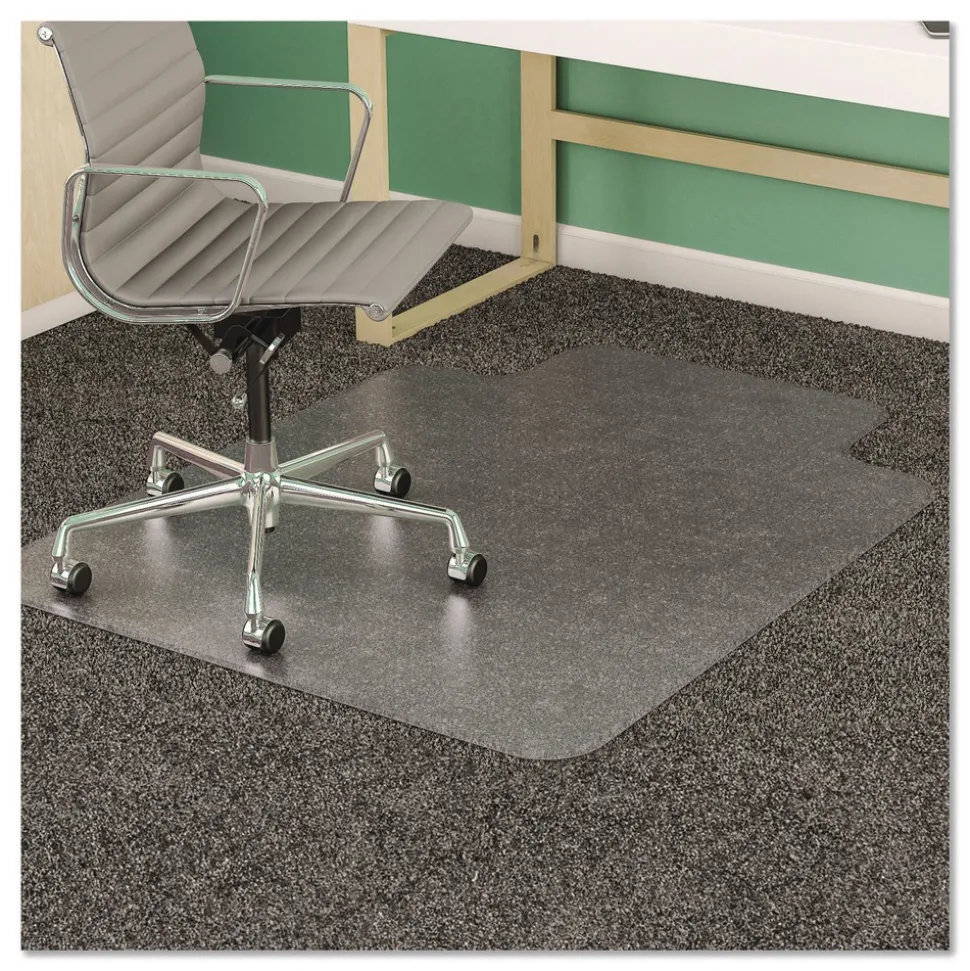 Deflecto 36 x 48 SuperMat Frequent Use Flat Lipped Chair Mat for Med Pile Carpet - Clear