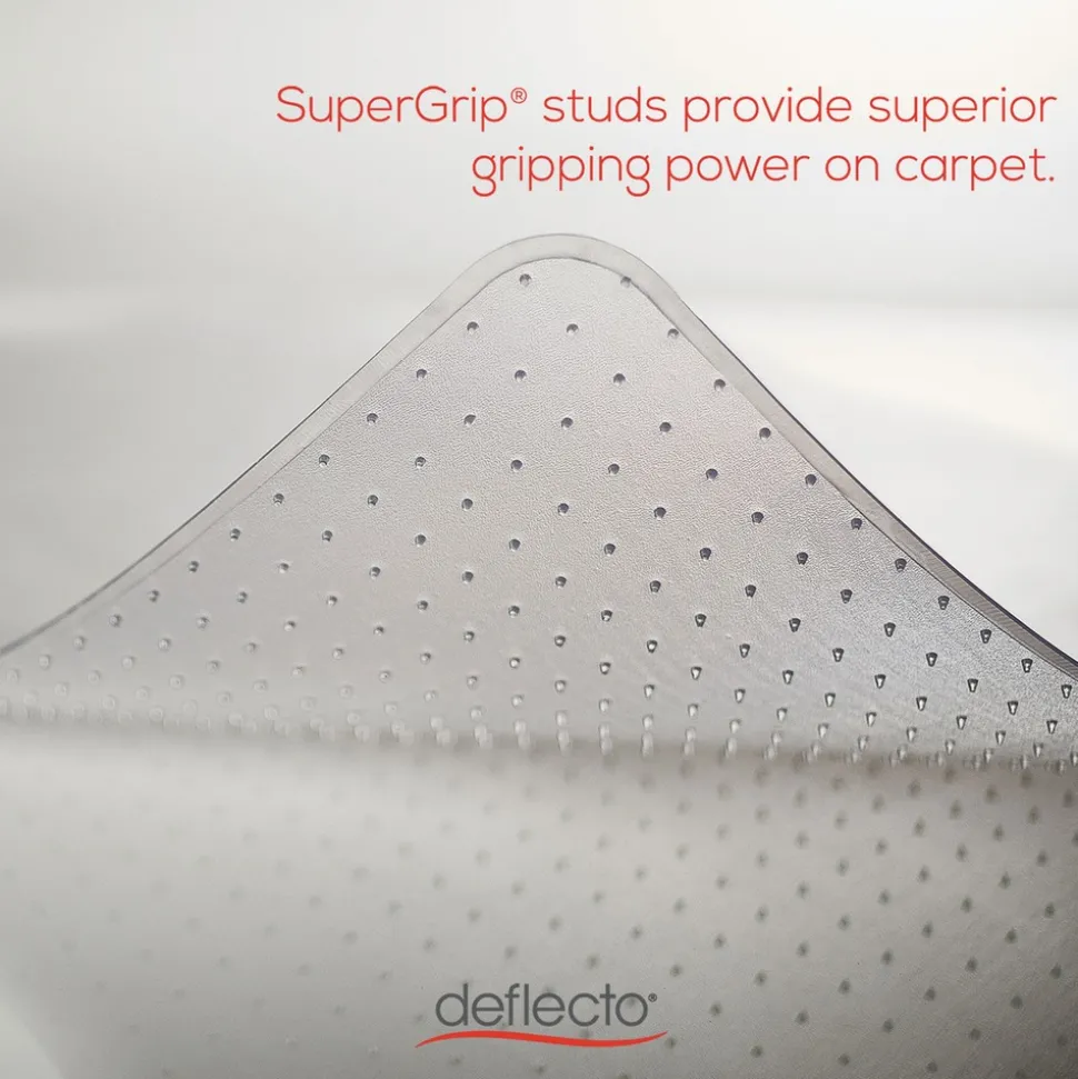Deflecto 36 x 48 SuperMat Frequent Use Flat Lipped Chair Mat for Med Pile Carpet - Clear