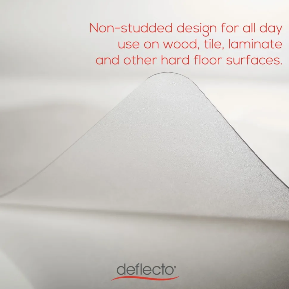 Deflecto EconoMat 36 in. x 48 in. Lipped Flat Packed All Day Use Chair Mat for Hard Floors - Clear