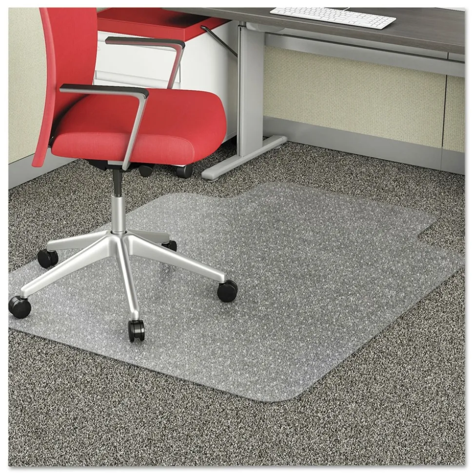 Deflecto EconoMat 36 in. x 48 in. Occasional Use Lipped Chair Mat for Low Pile Carpet - Clear