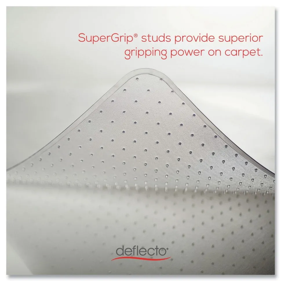 Deflecto Medium Pile Carpet Rectangular 60 in. x 46 in. Antimicrobial Chair Mat - Clear