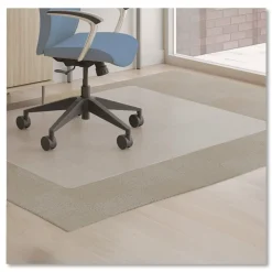 Deflecto Medium Pile Carpet Rectangular 60 in. x 46 in. Antimicrobial Chair Mat - Clear