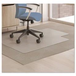 Deflecto Medium Pile Carpet Lipped 48 in. x 36 in. Antimicrobial Chair Mat - Clear (1/Carton)