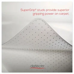 Deflecto Medium Pile Carpet Lipped 48 in. x 36 in. Antimicrobial Chair Mat - Clear (1/Carton)