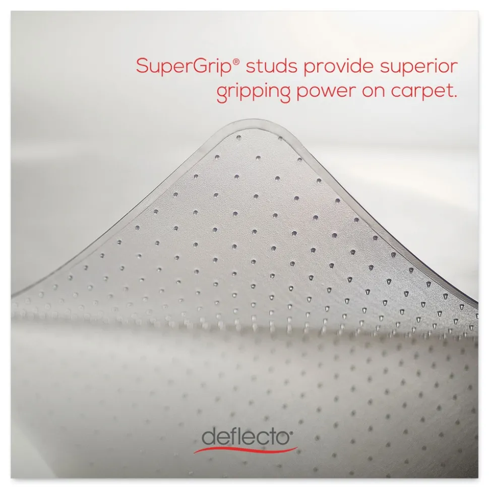 Deflecto Medium Pile Carpet Lipped 48 in. x 36 in. Antimicrobial Chair Mat - Clear (1/Carton)