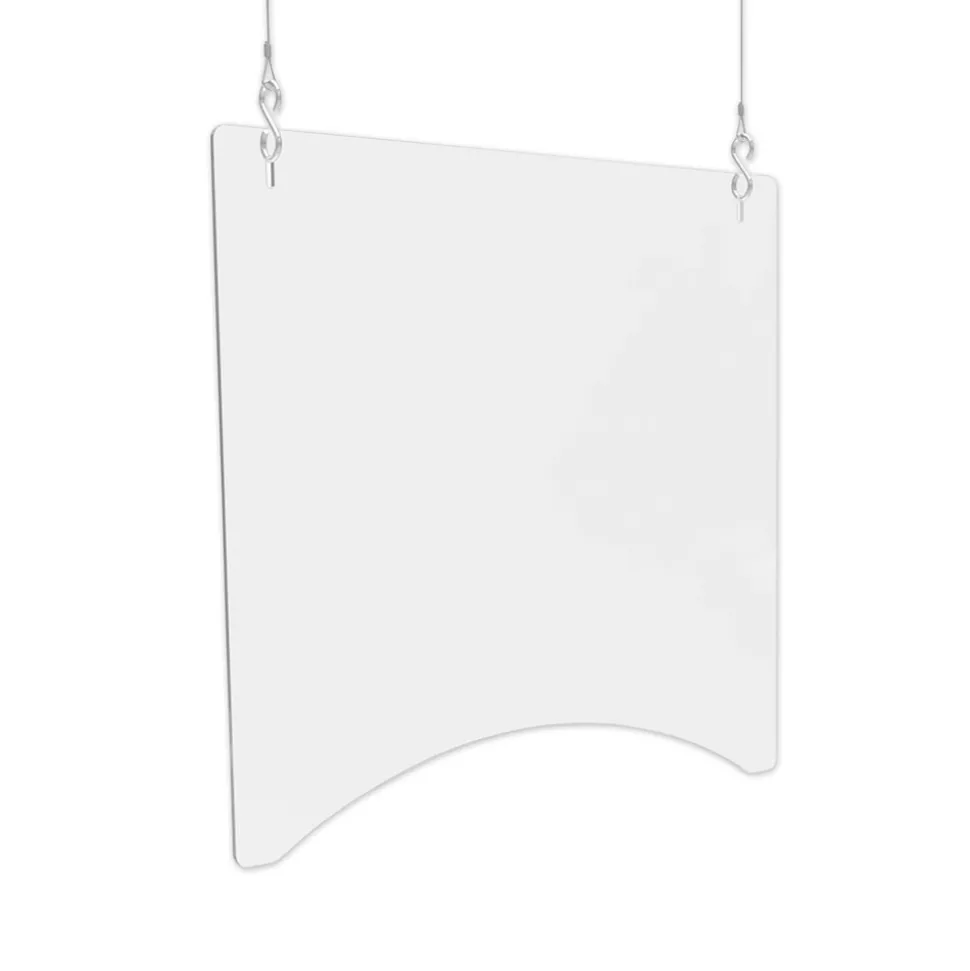 Deflecto PBCHA2424 23.75 in. x 23.75 in. Acrylic Hanging Barrier - Clear (2/Carton)