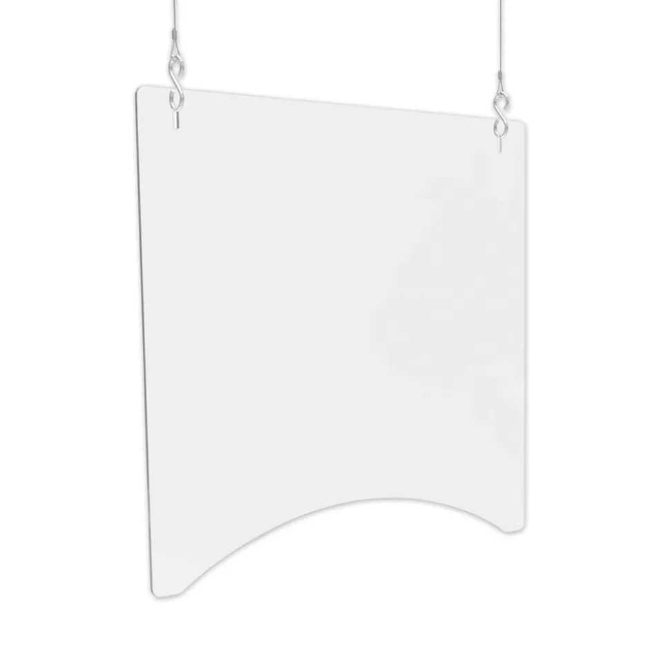 Deflecto PBCHPC2424 23.75 in. x 23.75 in. Polycarbonate Hanging Barrier - Clear (2/Carton)