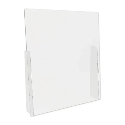 Deflecto PBCTPC3136F 31.75 in. x 6 in. x 36 in. Polycarbonate Counter Top Barrier with Full Shield - Clear (2/Carton)