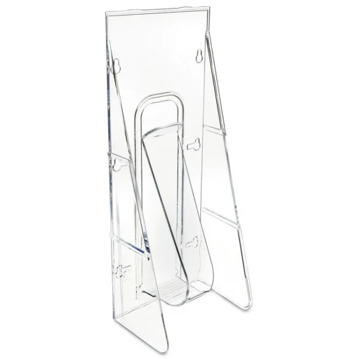 Deflecto Stand-Tall Wall-Mount 4.56 in. x 3.25 in. x 11.88 in. Leaflet Literature Rack - Clear