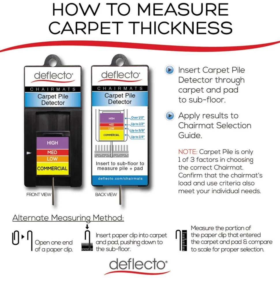Deflecto SuperMat Medium Pile Carpet Frequent Use 60 in. x 66 in. Workstation Chair Mat - Clear