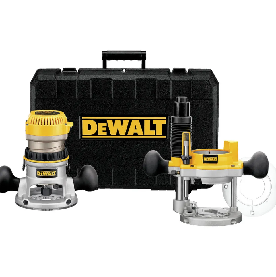 Dewalt 2-1/4 HP EVS Fixed Base and Plunge Router Combo Kit with Hard Case