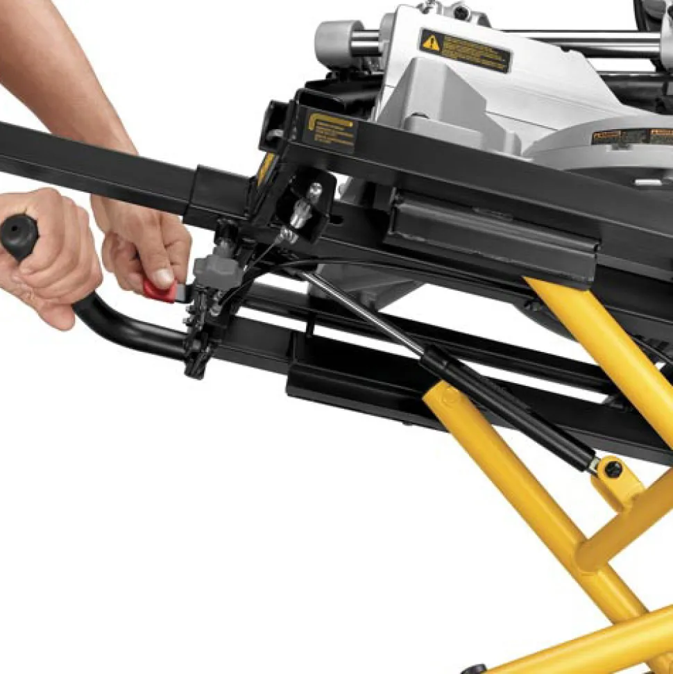 Dewalt 25 in. x 60 in. x 32.5 in. Heavy-Duty Rolling Miter Saw Stand - Yellow/Black