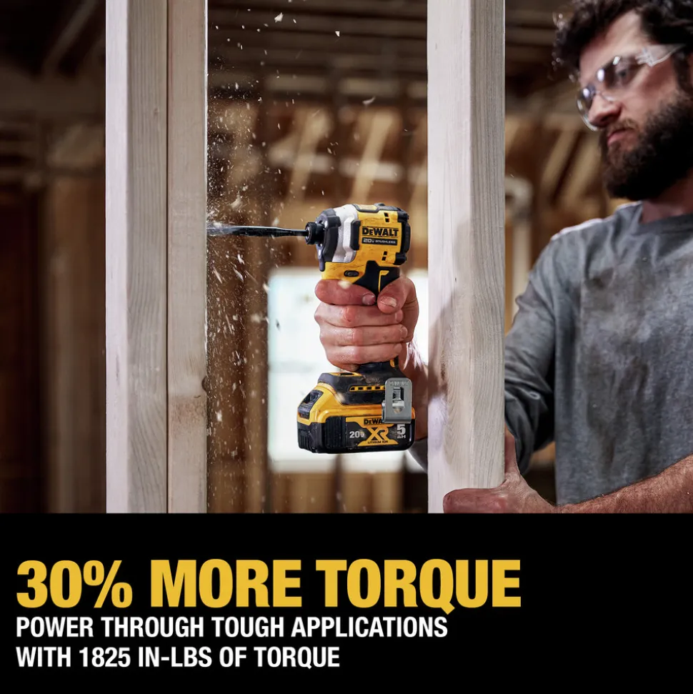 Dewalt ATOMIC 20V MAX Brushless Lithium-Ion 1/4 in. Cordless 3-Speed Impact Driver Kit (5 Ah)