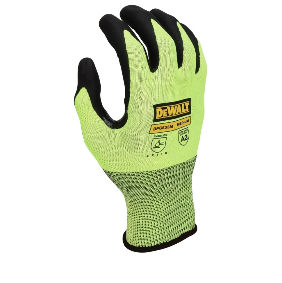 Dewalt (12/Box) Hi-Vis HPPE Cut Touchscreen Gloves - Large
