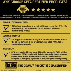 Dewalt DXPW3300S 3300 PSI 2.4 GPM Gas Cold Water Pressure Washer