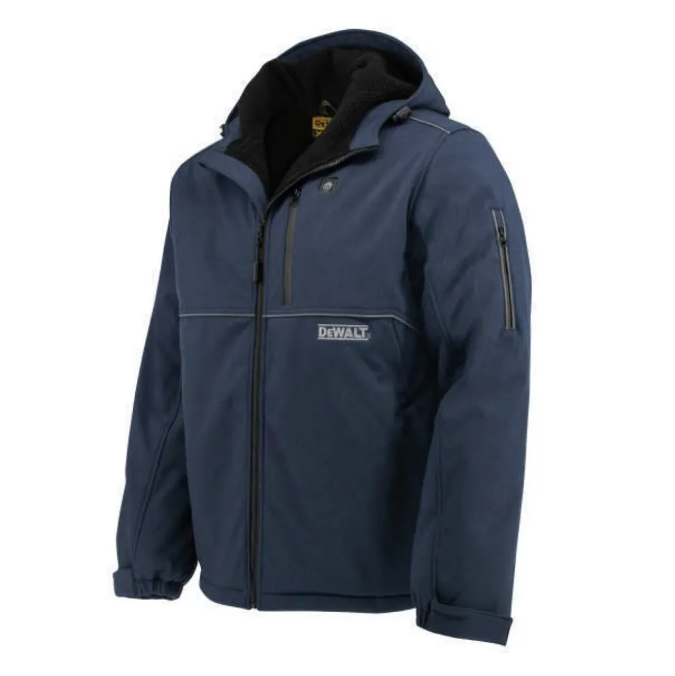 Dewalt Men's Heated Soft Shell Jacket with Sherpa Lining Kitted - Small, Navy