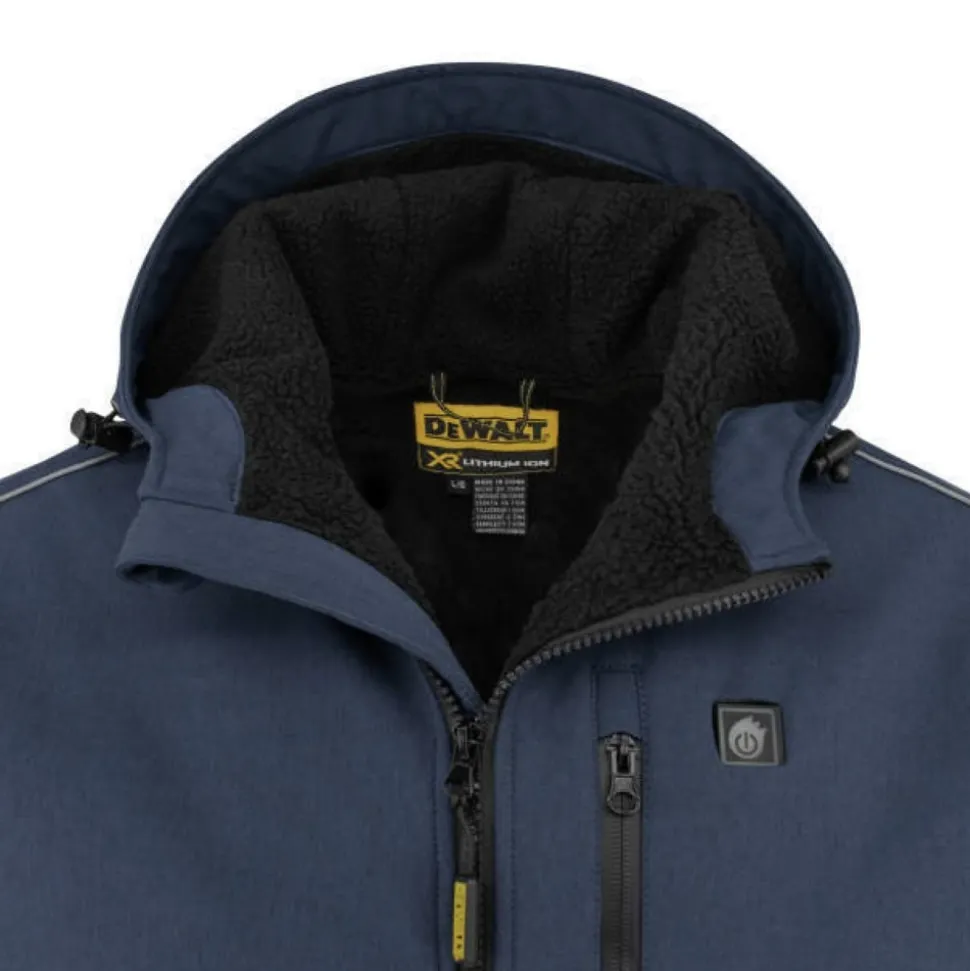 Dewalt Men's Heated Soft Shell Jacket with Sherpa Lining Kitted - Small, Navy