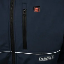 Dewalt Men's Heated Soft Shell Jacket with Sherpa Lining Kitted - Small, Navy