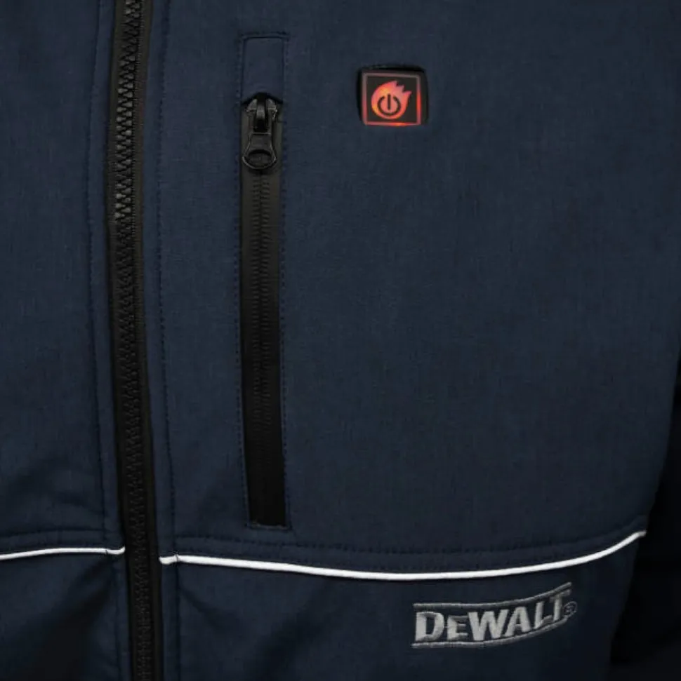 Dewalt Men's Heated Soft Shell Jacket with Sherpa Lining Kitted - Small, Navy