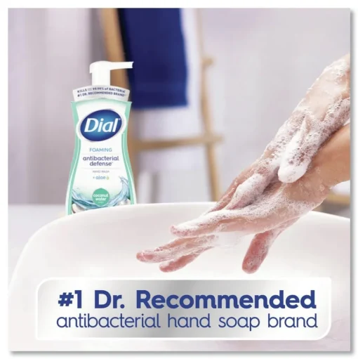 Dial 10 oz. Antibacterial Foaming Hand Wash - Coconut Water Scent (8/Carton)