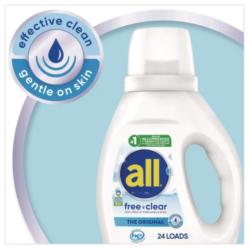 Dial 30 oz Free Clear HE Laundry Detergent - Unscented (6/Carton)