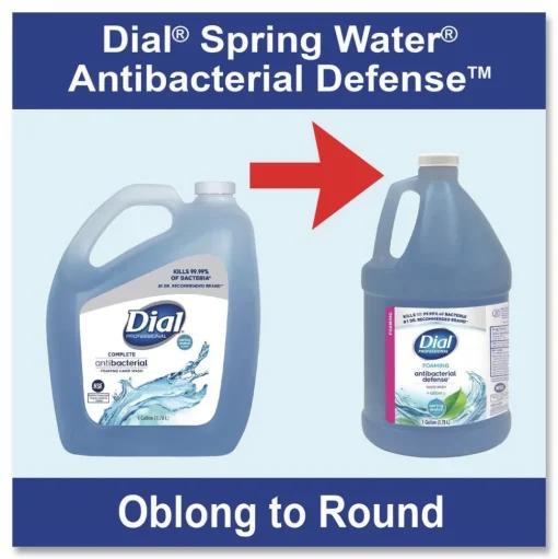 Dial Professional 17000 35458 1 Gallon Antibacterial Foaming Hand Wash Refill - Spring Water Scent (4/Carton)