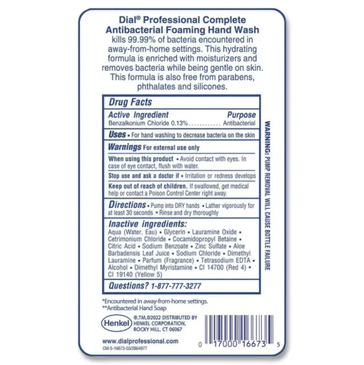 Dial Professional 1 Liter Antibacterial Foaming Hand Wash Refill for FIT Touch Free Dispenser - Original Scent