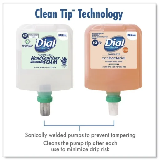 Dial Professional 1.2 Liter Antibacterial Gel Hand Sanitizer Refill for Dial 1700 Dispenser - Fragrance-Free (3/Carton)