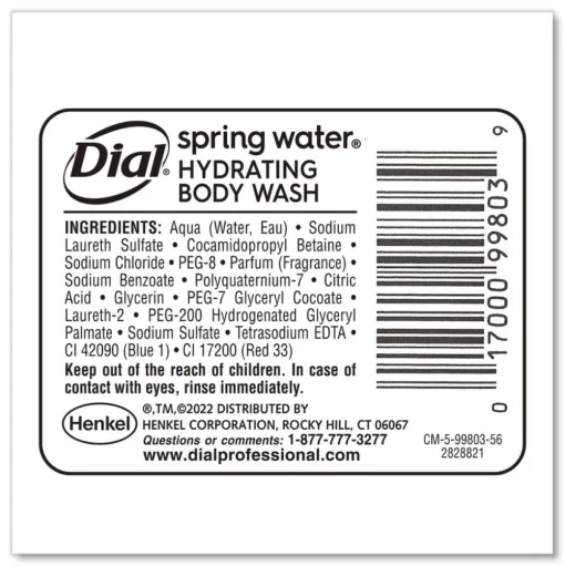 Dial Professional 15 oz. Body Wash Refill for Versa Dispenser - Spring Water Scent (6/Carton)
