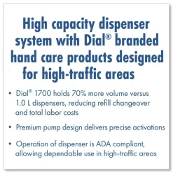 Dial Professional Dial 1700 12.66 in. x 7.07 in. x 3.95 in. 1.7 Liter Manual Dispenser - Smoke (3/Carton)