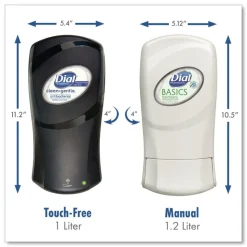 Dial Professional FIT 4 in. x 5.13 in. x 10.5 in. 1.2 Liter Universal Manual Dispenser - Gray (3/Carton)