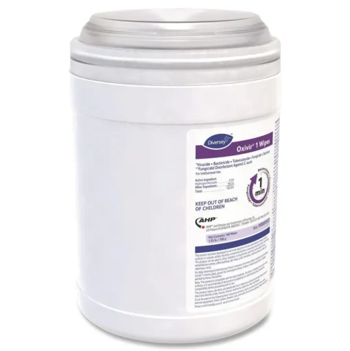 Diversey Care Oxivir 6 in. x 7 in. 1-Ply 1 Wipes (160/Canister, 12 Canisters/Carton)