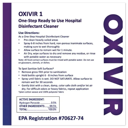Diversey Care Oxivir 6 in. x 7 in. 1-Ply 1 Wipes (160/Canister, 12 Canisters/Carton)