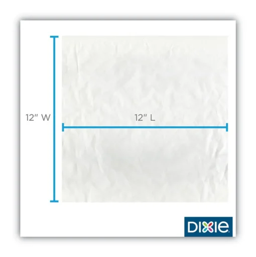 Dixie 12 in. x 12 in. All-Purpose Dry Wax Paper Food Wrap - White (5000/Carton)