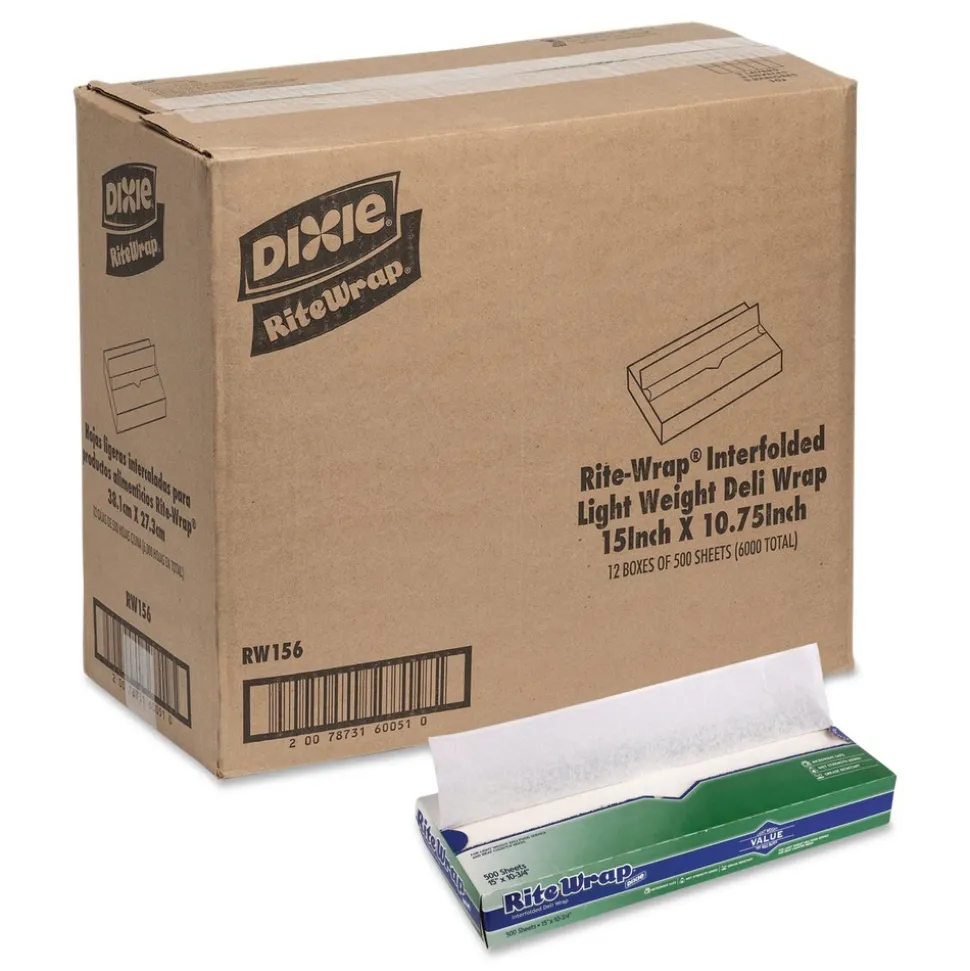 Dixie 15.12 in. x 10.75 in. Dry Wax Lightweight Deli Paper (12/Carton)