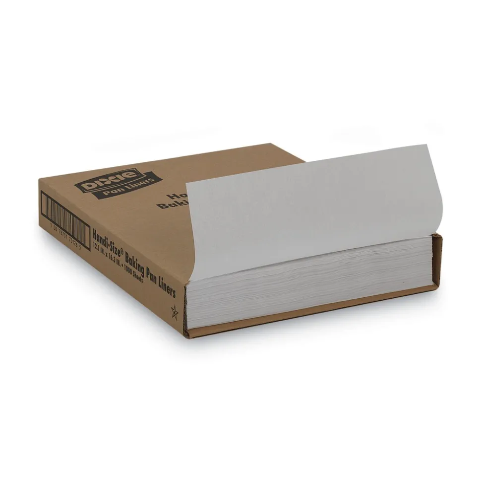 Dixie 12.2 in. x 16.38 in. Greaseproof Liftoff Pan Liners - White (1000/Carton)