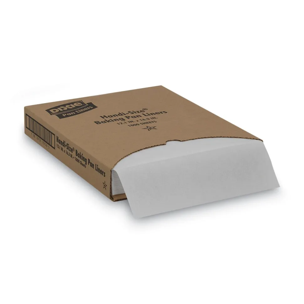 Dixie 12.2 in. x 16.38 in. Greaseproof Liftoff Pan Liners - White (1000/Carton)