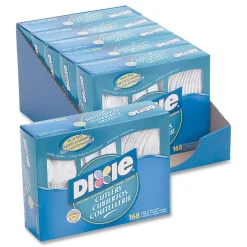 Dixie CM168 Tray with Plastic Forks/Knives/Spoons Combo Pack - White (1008/Carton)