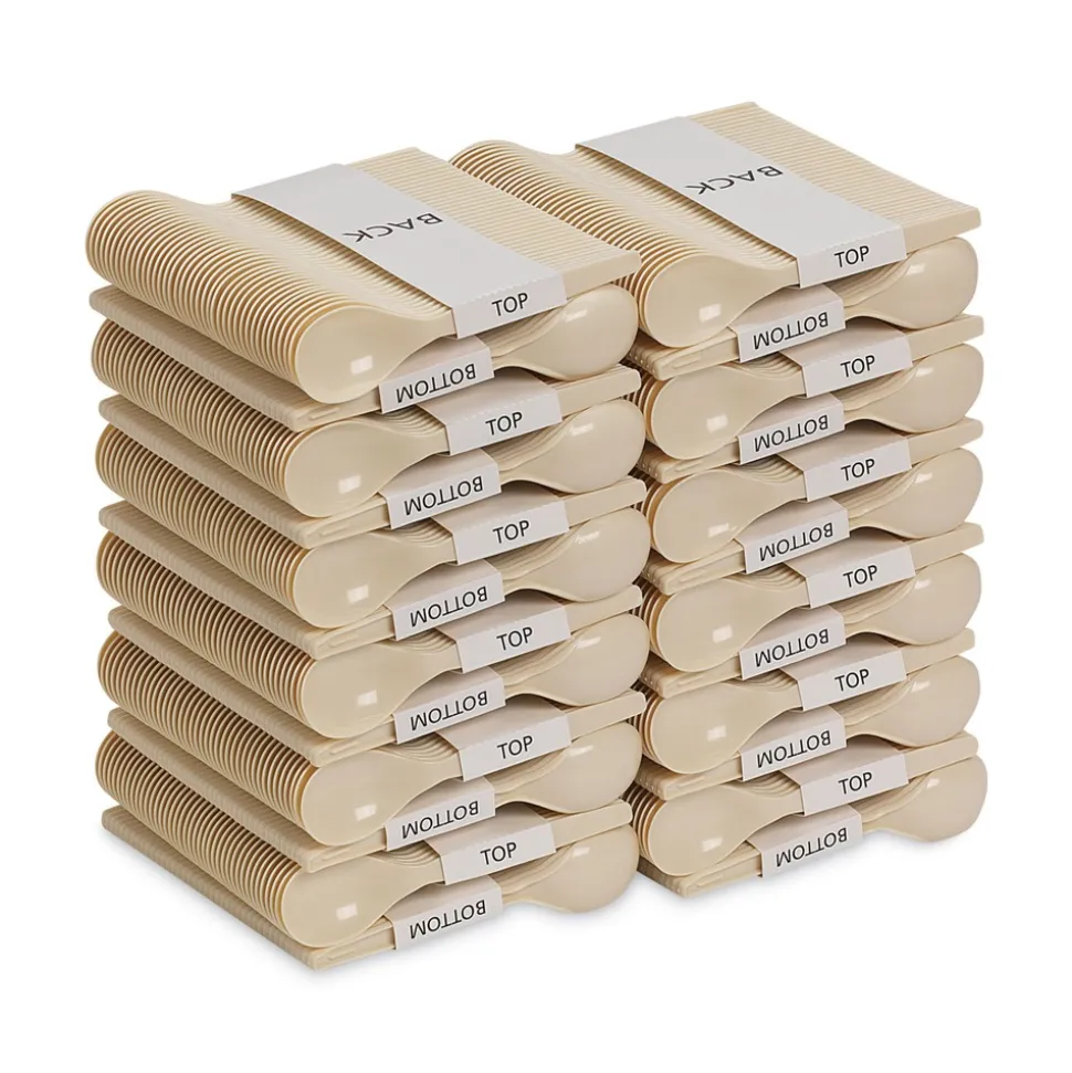 Dixie SmartStock Series-O Mediumweight Soup Spoon Plastic Cutlery Refill - Beige (960/Carton)