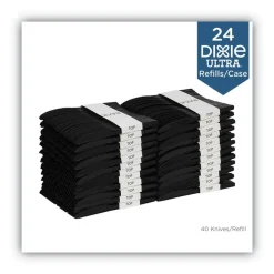 Dixie SmartStock Series-O 7 in. Heavyweight Plastic Cutlery Knives Refill - Black (40/Pack, 24 Packs/Carton)
