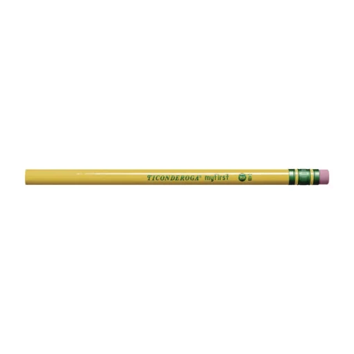 Dixon Ticonderoga Beginners HB (#2) Woodcase Pencil with Eraser and Microban - Black Lead/Yellow Barrel (12/Pack)