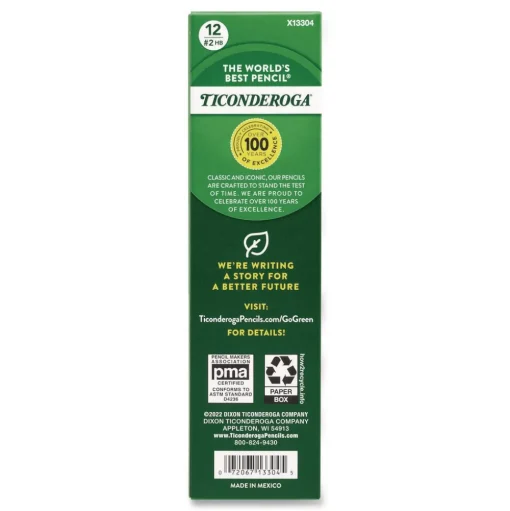 Dixon Ticonderoga Laddie HB (#2) Woodcase Pencil with Microban - Black Lead/Yellow Barrel (12/Pack)
