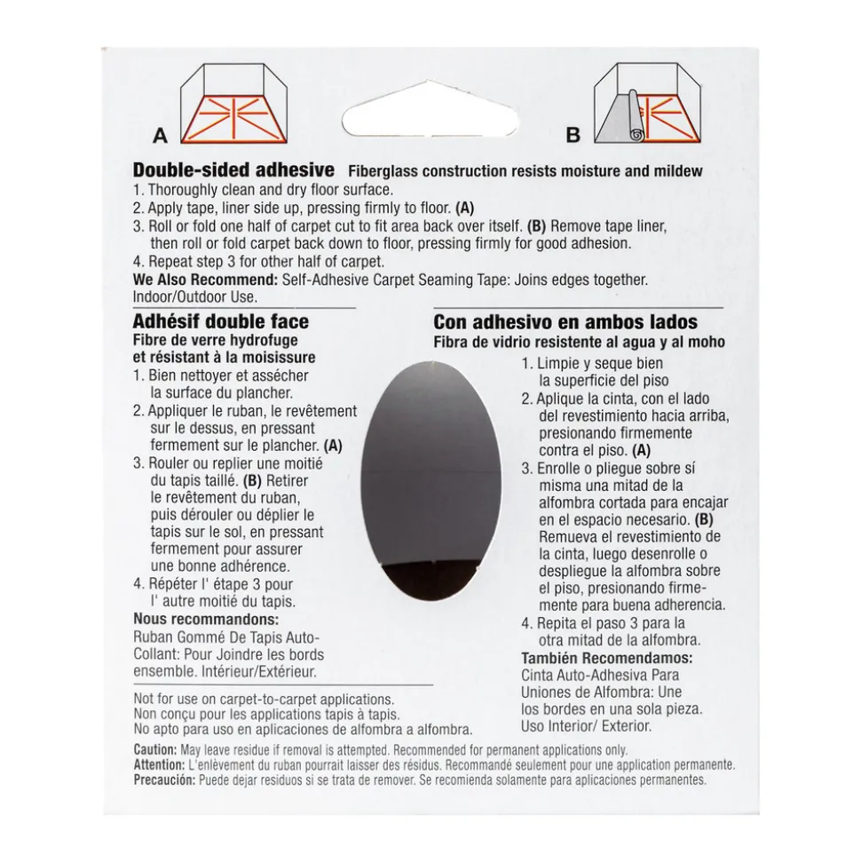 Duck 1.88 in. x 75 ft. 3 in. Core Carpet Tape - White (1-Roll)